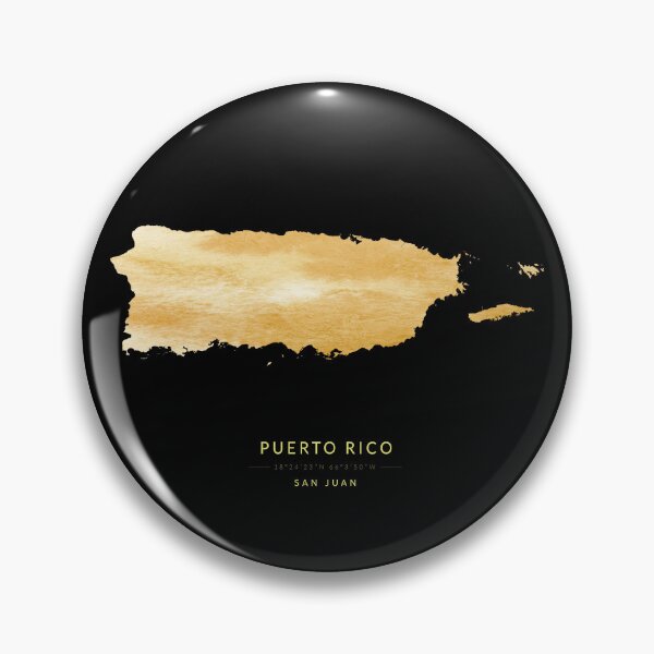 Artikelvorschau, Karte von Puerto Rico in Goldfarbe entworfen und verkauft von Jerhus.