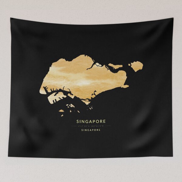 Item preview, Map of Singapore in gold color designed and sold by Jerhus.