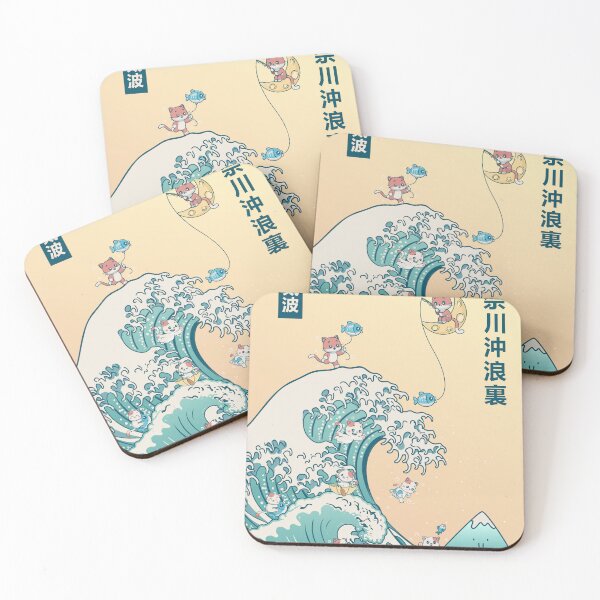 Item preview, Great Wave off Kanagawa - Cute Cats Surfing designed and sold by Faissal Thomass.