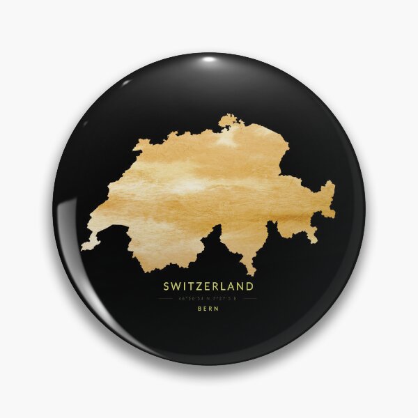 Artikelvorschau, Karte der Schweiz in Goldfarbe entworfen und verkauft von Jerhus.