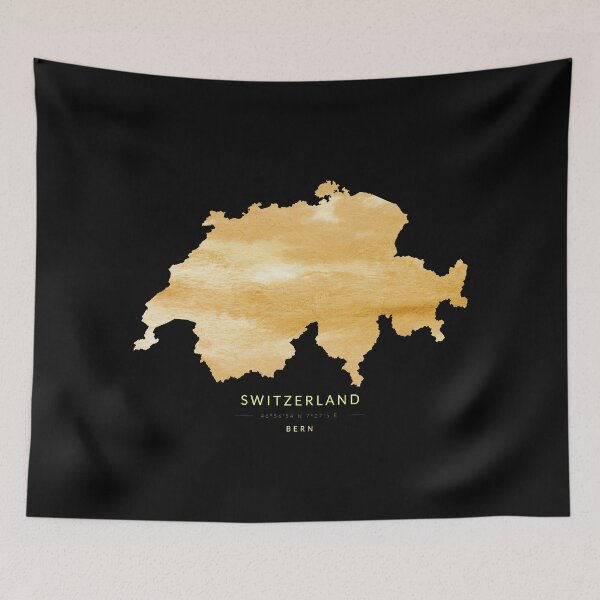 Item preview, Map of Switzerland in gold color designed and sold by Jerhus.