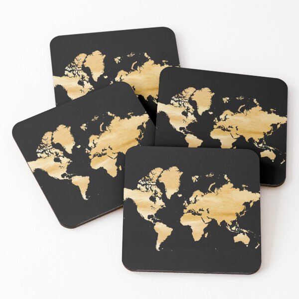 Item preview, World map in gold color designed and sold by Jerhus.
