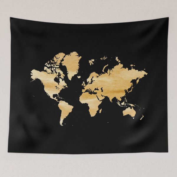 Item preview, World map in gold color designed and sold by Jerhus.