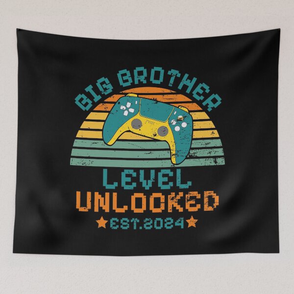 Item preview, Level Unlocked Vintage Retro Gamer Idea Big Brother Est 2024 designed and sold by wtfbba.