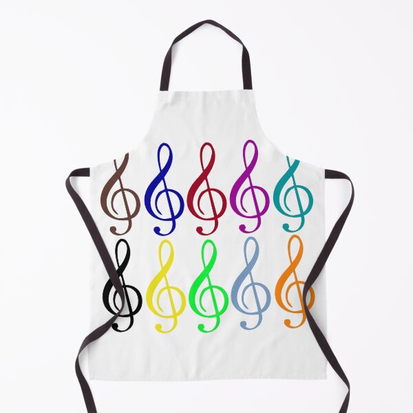 Item preview, Multicolored treble clefs (g clefs) in geometric repeated tiled design pattern designed and sold by ElegantTeaTime.