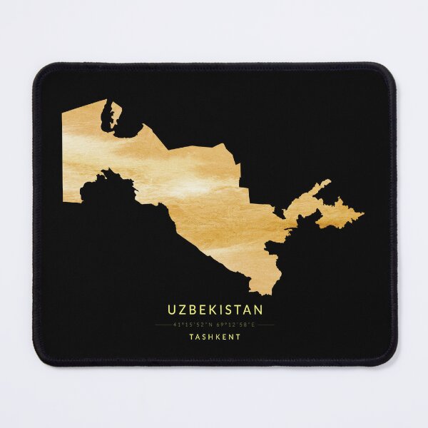 Item preview, Uzbekistan map in gold color designed and sold by Jerhus.