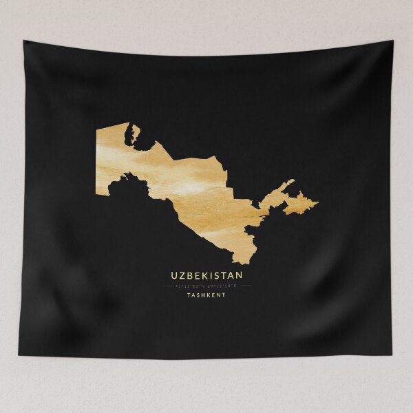 Item preview, Uzbekistan map in gold color designed and sold by Jerhus.