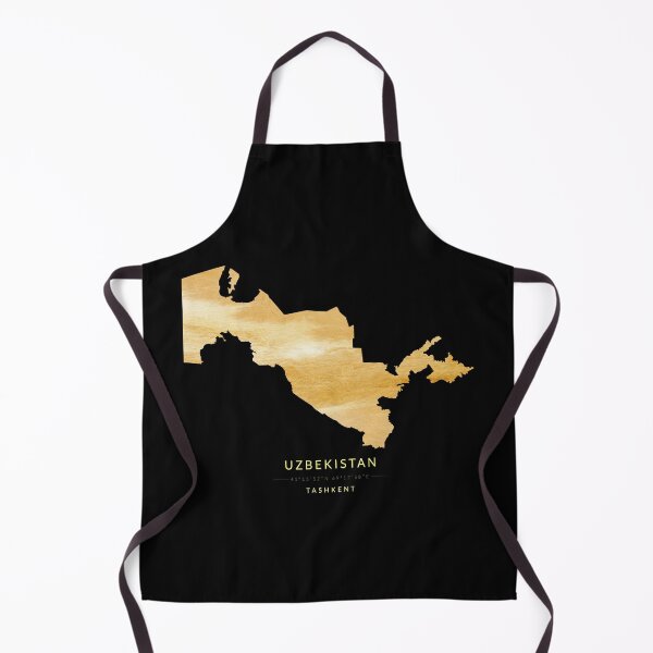 Artikelvorschau, Usbekistan-Karte in Goldfarbe entworfen und verkauft von Jerhus.