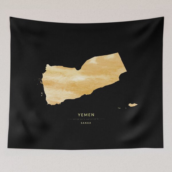 Item preview, Yemen map in gold color designed and sold by Jerhus.