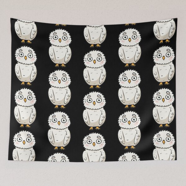 Item preview, Funny Cute White Snowy Owl Kawaii Tattoo Big Eyes Drawing Hug Me designed and sold by Cr320.