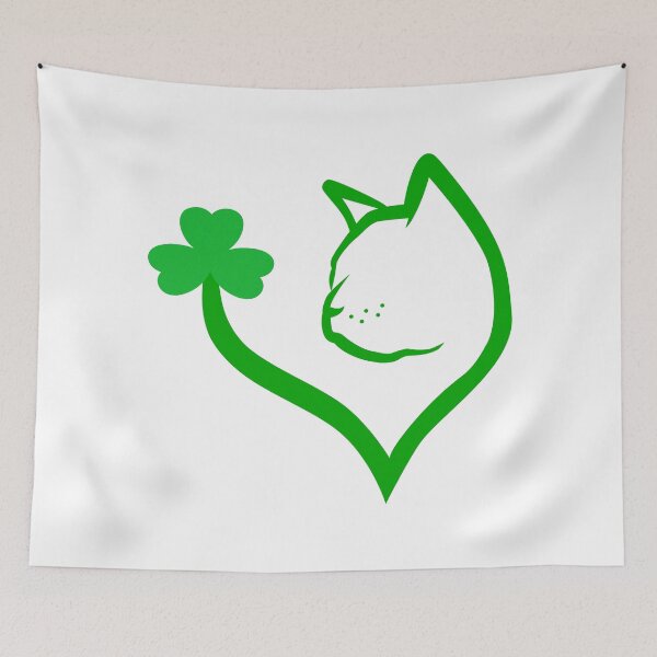 Item preview, Shamrock holiday lucky charm cat designed and sold by Josie37.