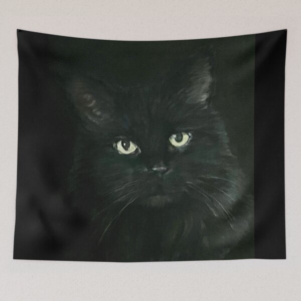 Item preview, Black cat with green eyes designed and sold by NathBros.
