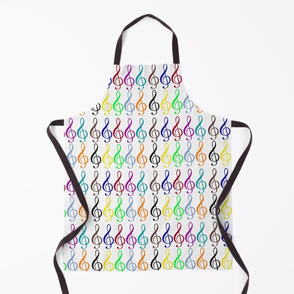 Item preview, Multicolored treble clefs (g clefs) in small geometric repeated tiled design pattern designed and sold by ElegantTeaTime.