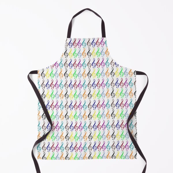 Item preview, Multicolored treble clefs (g clefs) in tiny geometric repeated tiled design pattern designed and sold by ElegantTeaTime.