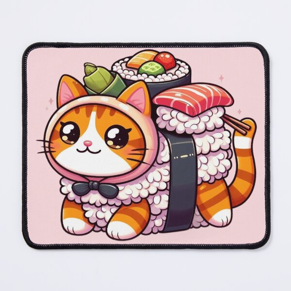 Item preview, Cat in sushi costume designed and sold by BigBlueArt.