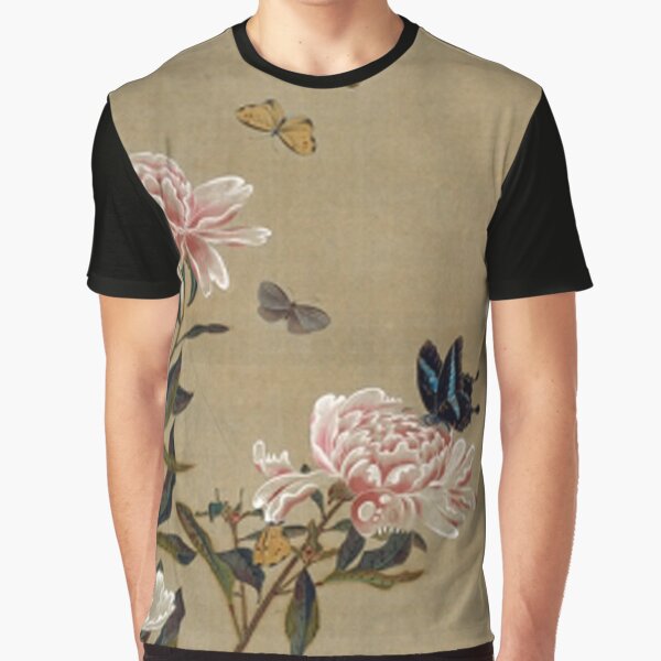 Favourite Artists - Peonies & Butterflies - Jakuchū Ito Graphic T-Shirt