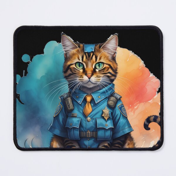 Item preview, Multicolored police cat designed and sold by cuatrilenio.