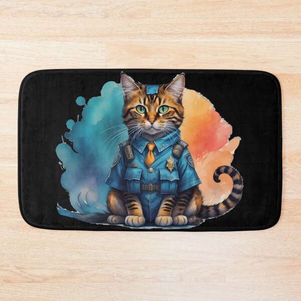 Item preview, Multicolored police cat designed and sold by cuatrilenio.