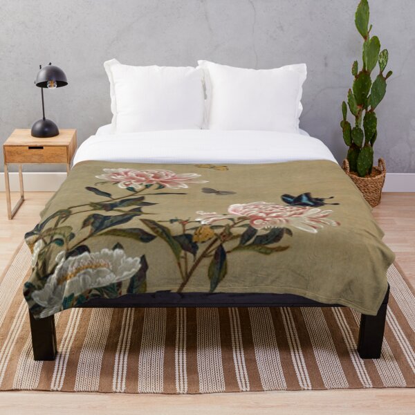 Favourite Artists - Peonies & Butterflies - Jakuchū Ito Throw Blanket
