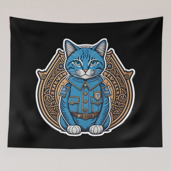 Item preview, police cat designed and sold by cuatrilenio.