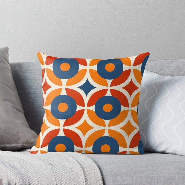 Item preview, Retro Atomic Orange Bloom - Geometric Patterned Art Print designed and sold by CognitiveShift.