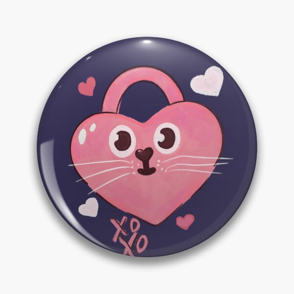 Item preview, Love lock with a Cat's face and Heart shape designed and sold by MariaTsy.