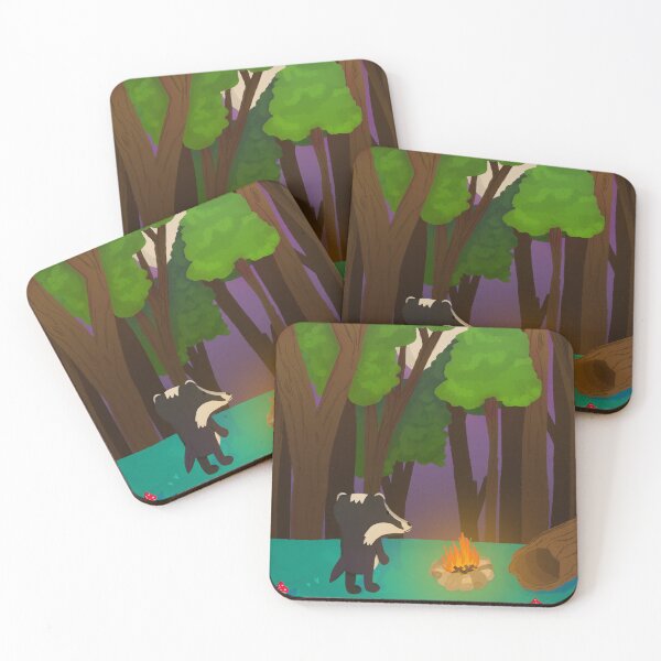 Item preview, Lonesome badger in an enchanted forest designed and sold by SheepLane.