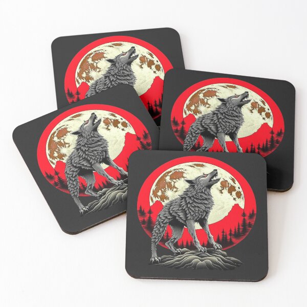 Item preview, Echoes of the Wild: Wolf's Howl Under Crimson Moon designed and sold by LeilanieTshop.