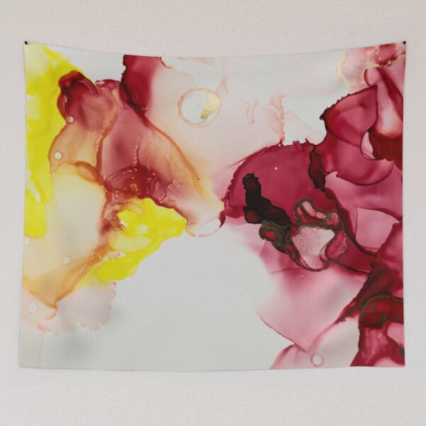 Item preview, Gold Red Yellow Abstract Alcohol Ink designed and sold by heatherdoucette.