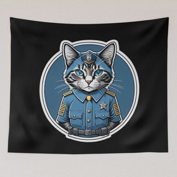 Item preview, police cat designed and sold by cuatrilenio.