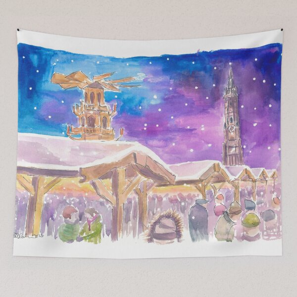 Item preview, Landshut Illuminated Christmas Market and Pyramid with St Martin designed and sold by artshop77.
