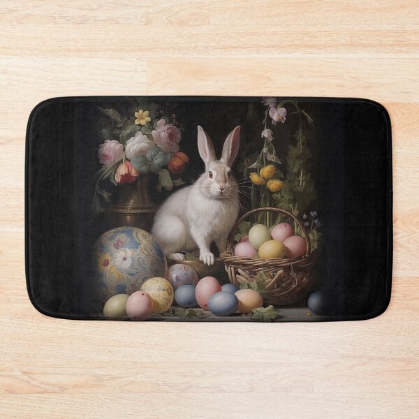 Item preview, Easter Bunny Surrounded by Colored Eggs and Flowers designed and sold by PetitesEtoiles.