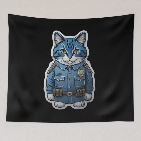 Item preview, police cat designed and sold by cuatrilenio.