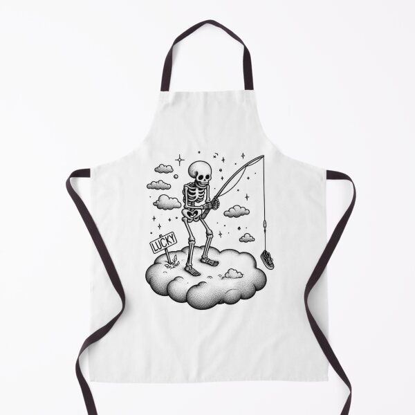 Item preview, Lucky Skeleton Fishing on a Cloud designed and sold by DarkDoodlDesign.