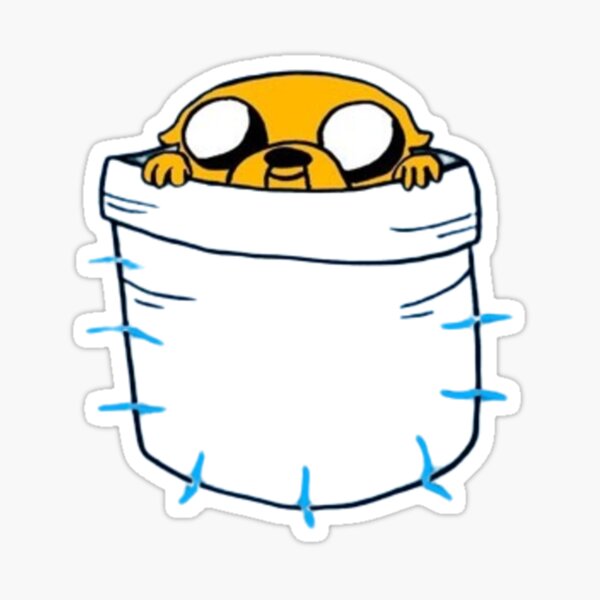Item preview, Creative print of Jake from Adventure Time in Finn's pocket designed and sold by GardenGhostShop.