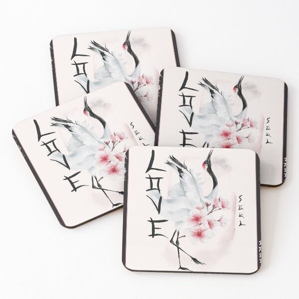 Item preview, Japanese Art Crane Bird Cherry Blossom Woodblock Japan Art designed and sold by figouraArtstic.