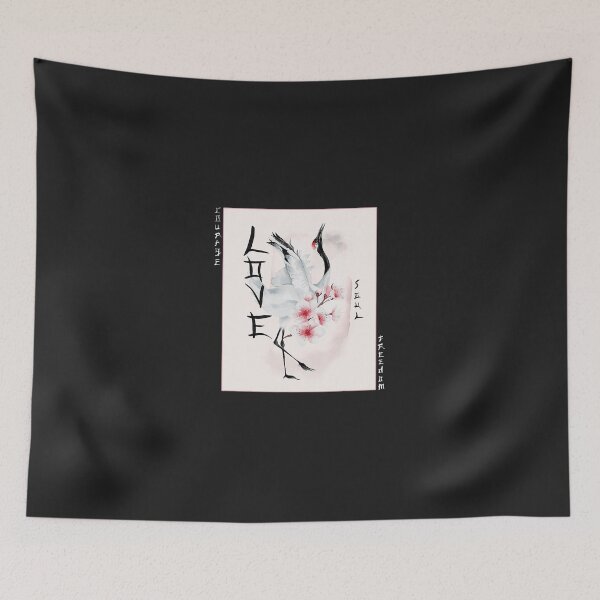 Item preview, Japanese Art Crane Bird Cherry Blossom Woodblock Japan Art designed and sold by figouraArtstic.