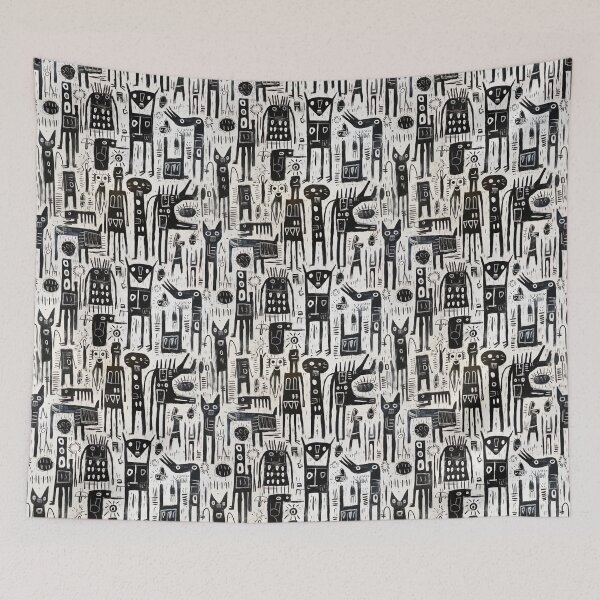 Item preview, Bright Art Brut Pattern Black & White designed and sold by sheprint.