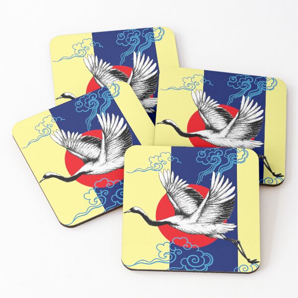 Item preview, Japanese Crane Bird Dance of Cranes Japanese Retro Art designed and sold by figouraArtstic.