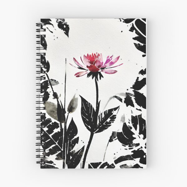 Item preview, Pink flower on leaves black leaves and white background designed and sold by Simple-Art-work.