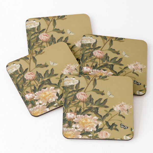 Item preview, Herbaceous Peonies and Butterflies by Ito Jakuchu (Professionally Enhanced version) designed and sold by EmeraldeaArt.