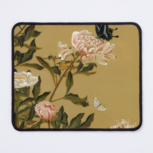 Item preview, Herbaceous Peonies and Butterflies by Ito Jakuchu (Professionally Enhanced version) designed and sold by EmeraldeaArt.