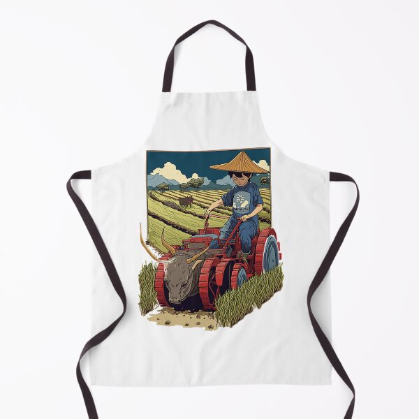Item preview, Anime Farmer Oxen Plowing Plow Ox Farm Japanese Auracore 21 designed and sold by figouraArtstic.
