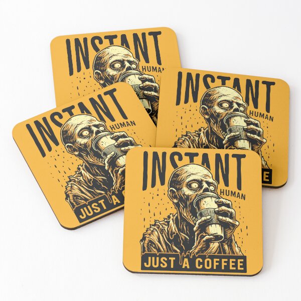 Item preview, Zombie drinking coffee - Instant human, just coffee Black designed and sold by PrintSoulDesign.