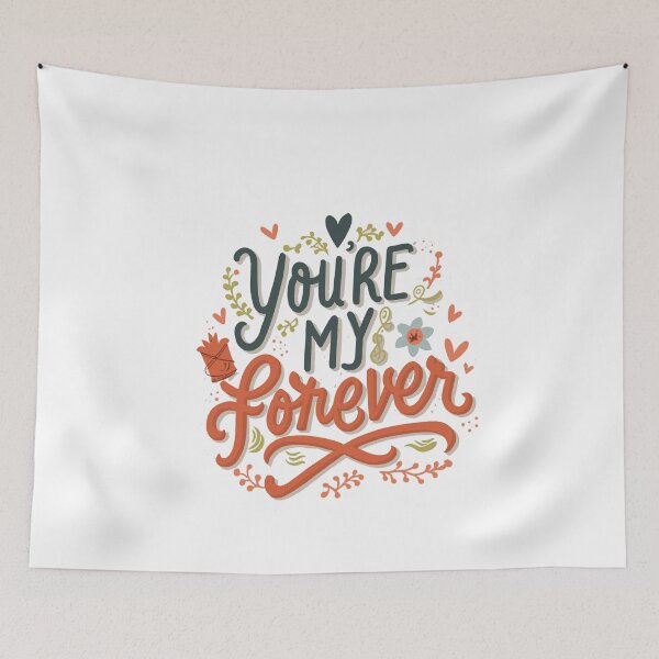 Item preview, You're My Forever: Romantic Gift Collection with Hearts, Flowers, and Leaves Illustration designed and sold by HahaHandlesHub.