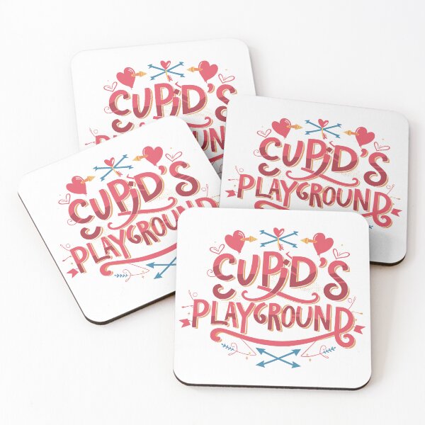 Item preview, Cupid's Playground Collection: Typographic Love Gifts with Hearts and Arrow Illustration designed and sold by HahaHandlesHub.