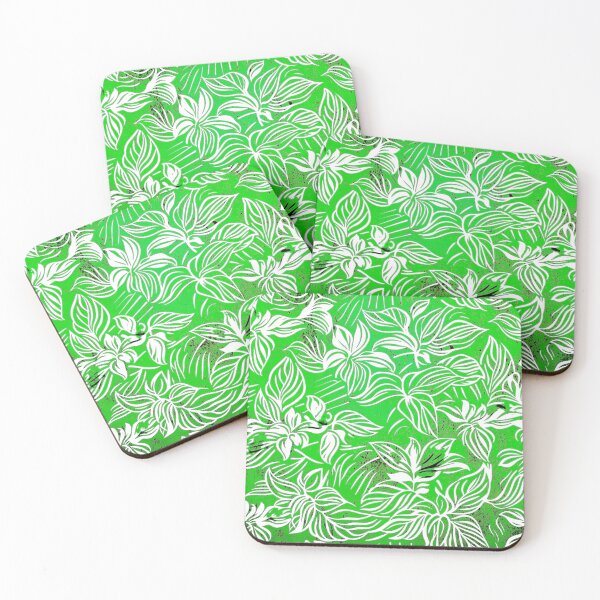 Item preview, Lime Green Batik Floral Pattern designed and sold by HausKatz.