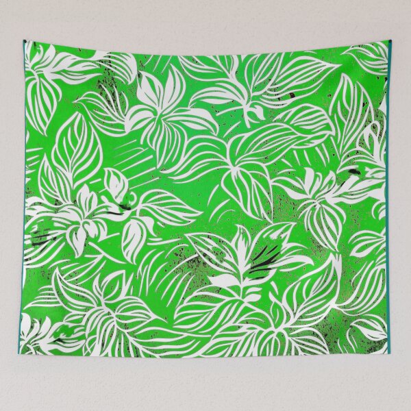 Item preview, Lime Green Batik Floral Pattern designed and sold by HausKatz.