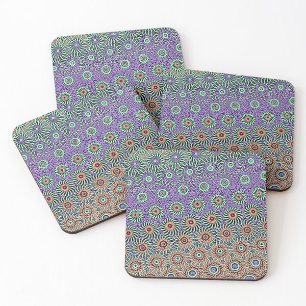 Item preview, Purple Orange Abstract Circles and Cogwheels Pattern designed and sold by JoeStylistic.