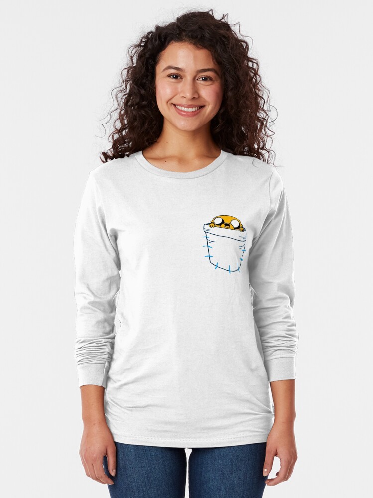 Thumbnail 2 von 5, Langarmshirt, Kreativer Druck von Jake aus Adventure Time in Finns Tasche designt und verkauft von GardenGhostShop.